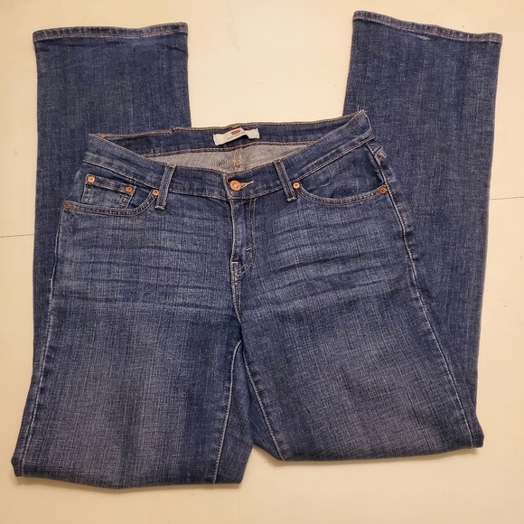 Levi's 529 Womens Jeans sz 8 Curvy BootCut Mid Rise Dark Wash Denim Pant - Picture 8 of 11